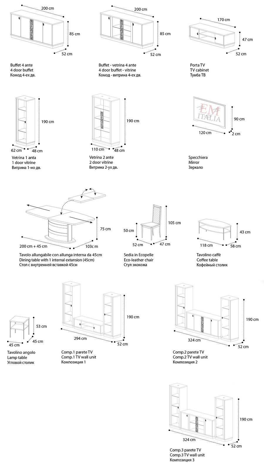 white-gloss-furniture-dimensions