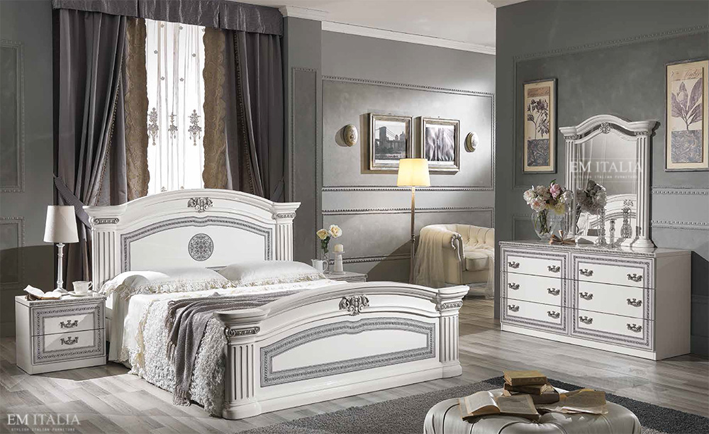 White-Silver-Classic-Italian-Bedroom-Furniture-Set