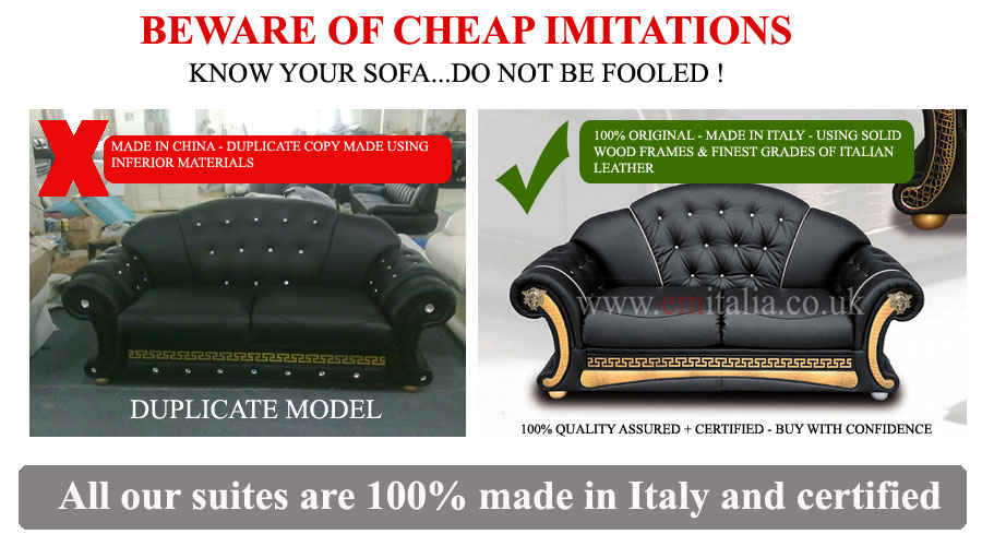 Versace Style Sofas Em Italia, Versace Leather Sofa