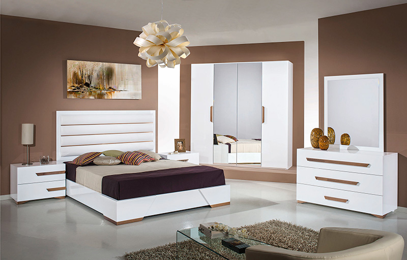 High Gloss Bedroom Furniture, Gold Bedroom Dresser Set